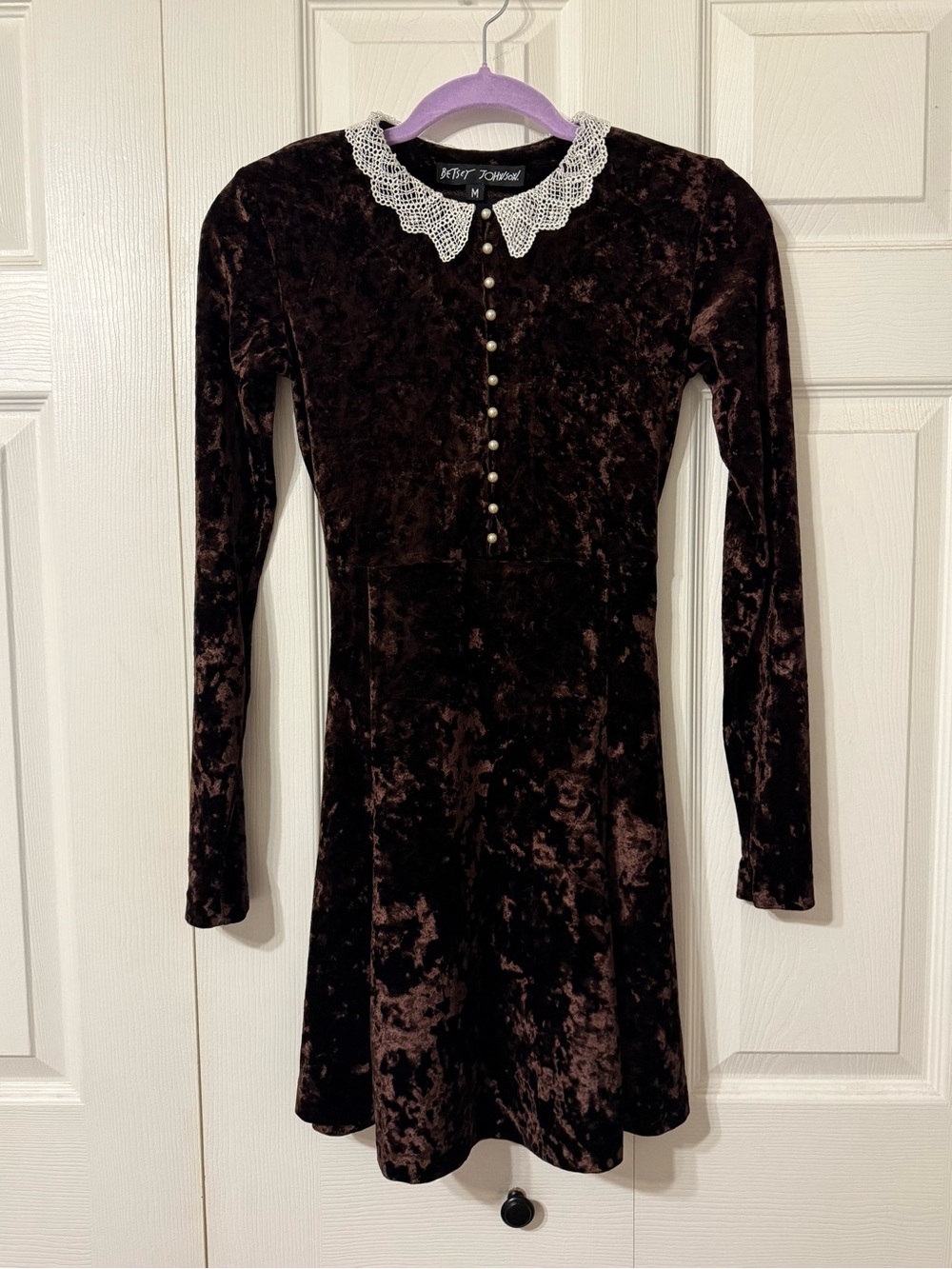VintageBetsey Johnson Brown Velvet Dress